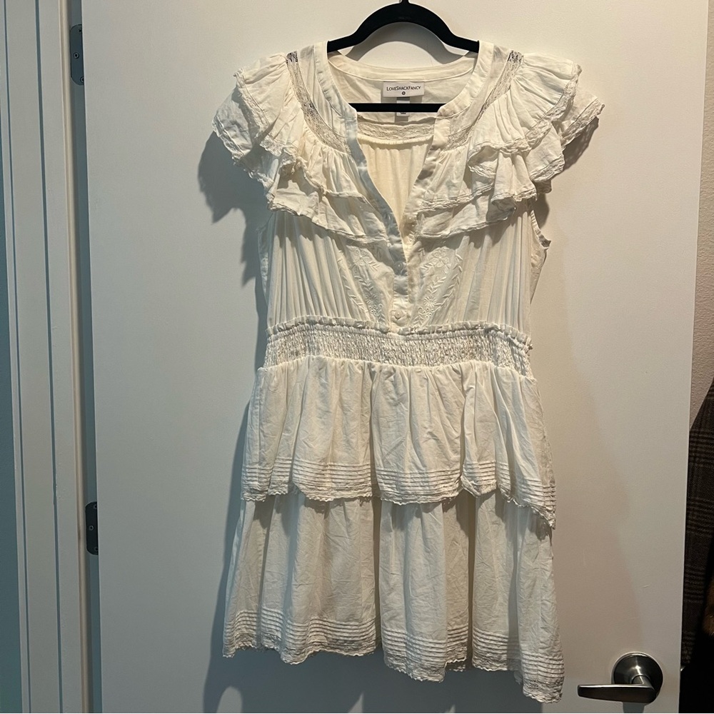 LoveShackFancy for Target Elegant White Cotton Dress